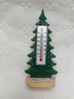 Retro plastic hunting lodge ornament pine tree thermometer 1 pc