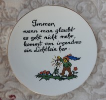 Mittertech bavaria wall plate - German inspirational, spiritual text immer, wenn man ...
