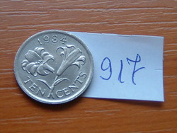 Bermuda 10 cents 1984 flower, bermuda lily # 917