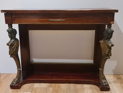 Empire console table with sphinx support posts