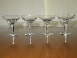 4 darabos csiszolt üveg koktélos pohár készlet