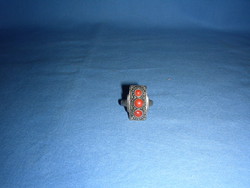 925 Silver coral stone ring