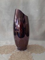 Hollóházi lüsztermázas, lila - márványozott art deco váza