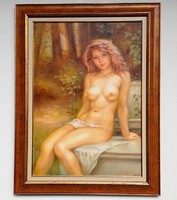 Half price bunch of catalin girl at the well 70x50cm + frame
