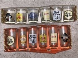 Vintage whiskey glasses in original box, 1 shortage and 1 damaged, cheap