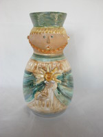 Retro ... iparművészeti Kiss Roóz kerámia figurális váza