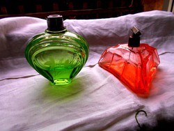 2 db Parfümös, antik  cseh  illatszeres  üveg-
