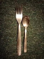 Malév small spoon and Olympic fork