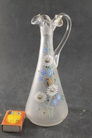 Antique hand painted glass decanter 207