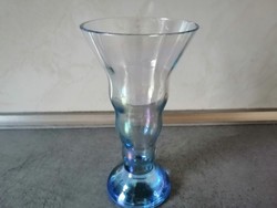 Antik irizáló kék üveg váza