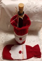 Wine bottle with santa claus bag