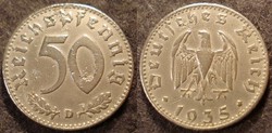 Német III. Birodalom 50 pfennig  1935D