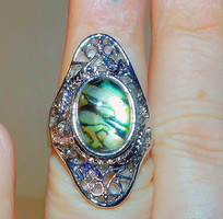 Míves Muránói Üveg Tibeti Ezüst Gyűrű 8-as