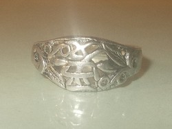 Keleti írásjelű régi Tibeti Ezüst Gyűrű 8-as