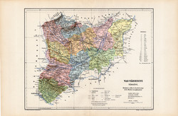 Vas vármegye térkép 1904 (3), megye, Nagy - Magyarország, eredeti, Kogutowicz Manó, atlasz