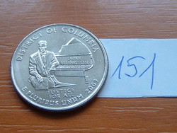 USA 25 CENT 1/4 DOLLÁR 200 P (District of Columbia) Réz-nikkellel futtatott réz, G. Washington151.
