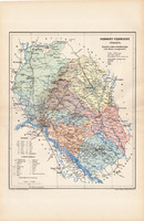Pozsony vármegye térkép 1904 (3), megye, Nagy - Magyarország, eredeti, Kogutowicz Manó, atlasz