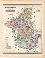 Borsod vármegye térkép 1904 (3), megye, Nagy - Magyarország, eredeti, Kogutowicz Manó, atlasz