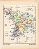 Jász - Nagykun - Szolnok vármegye térkép 1904 (3), megye, Nagy - Magyarország, eredeti, Kogutowicz
