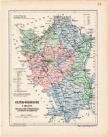 Fejér vármegye térkép 1904 (3), megye, Nagy - Magyarország, eredeti, Kogutowicz Manó, atlasz
