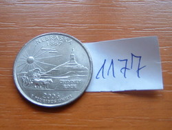 USA 25 CENT 1/4 DOLLÁR 2006 P (Nebraska) Réz-nikkellel futtatott réz, G. Washington #1177
