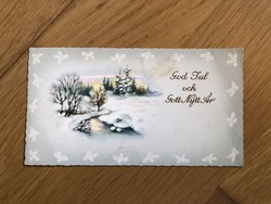 Old Christmas mini postcard, greeting card