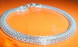 Woven braided marked 925s filled silver necklace 45 cm ..0.6 Cm