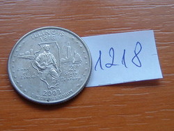 USA 25 CENT 1/4 DOLLÁR 2003 D (Illinois) Réz-nikkellel futtatott réz, G. Washington #1218