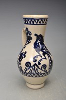 Old Corundum tile goblet, hand-painted, made by János Józsa. Indicated.