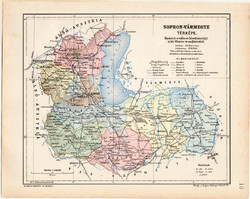 Sopron county map 1904 (3), county, great - hungary, original, kogutowicz elf, atlas
