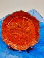 Beautiful Chinese carved lacquer decorative plate