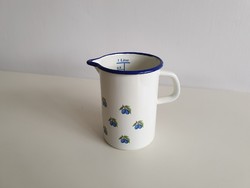 Retro Old Fruit Plum Pattern Enamel Kitchen Iron Cup Gauge Enameled Measuring Cup