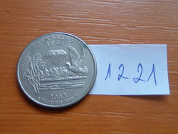 USA 25 CENT 1/4 DOLLÁR 2003 D (Arkansas) Réz-nikkellel futtatott réz, G. Washington #1221