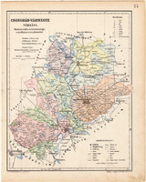 Csongrád vármegye térkép 1904 (3), megye, Nagy - Magyarország, eredeti, Kogutowicz Manó, atlasz