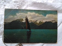 Régi képeslap/fotólap Svájc Genfi-tó, Alpok 1944