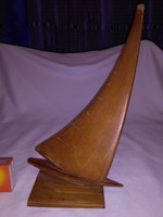 Balatonalmádi souvenir - wooden sailboat - 21.5 cm