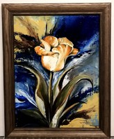 Hollóházi - Only a Tulip (18 x 24, oil, + new frame)