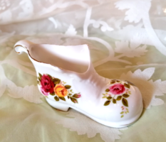 Cottage rose, angol fehér porcelán cipőcske gyűrűtartó  15.