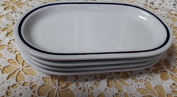 Alföldi retro porcelán tányérok, kék csíkos mintával - virslis, menzás tányérok, kisebb fajta