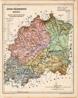 Árva vármegye térkép 1904 (3), megye, Nagy - Magyarország, eredeti, Kogutowicz Manó, atlasz