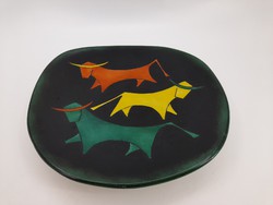 Bodrogkeresztúr ceramic bowl with bulls