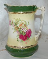 Antique, hand-painted, gilded flower jug, 20 cm high