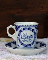 Hutschenreuther cobalt blue painted, quality fine porcelain cup set, for Pharisäer coffee