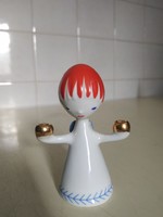 Hollóházi porcelán angyalka, 8cm
