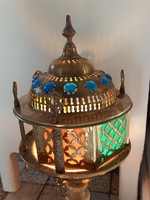 Turkish brass marble table lamp with defects