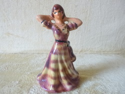 Spanish 'carmen' female figure, glazed pottery.