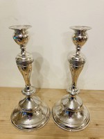 Pair of silver candlesticks with a fineness mark of 800 diana