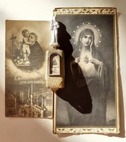 Régi szelence St Antonius mini Szent Antal vallási fém kegytárgy vintage miniatűra