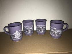 4 db lila adventi vásári bögre / csésze