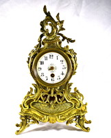 Antique neo-rococo massive copper case fireplace clock circa 1900